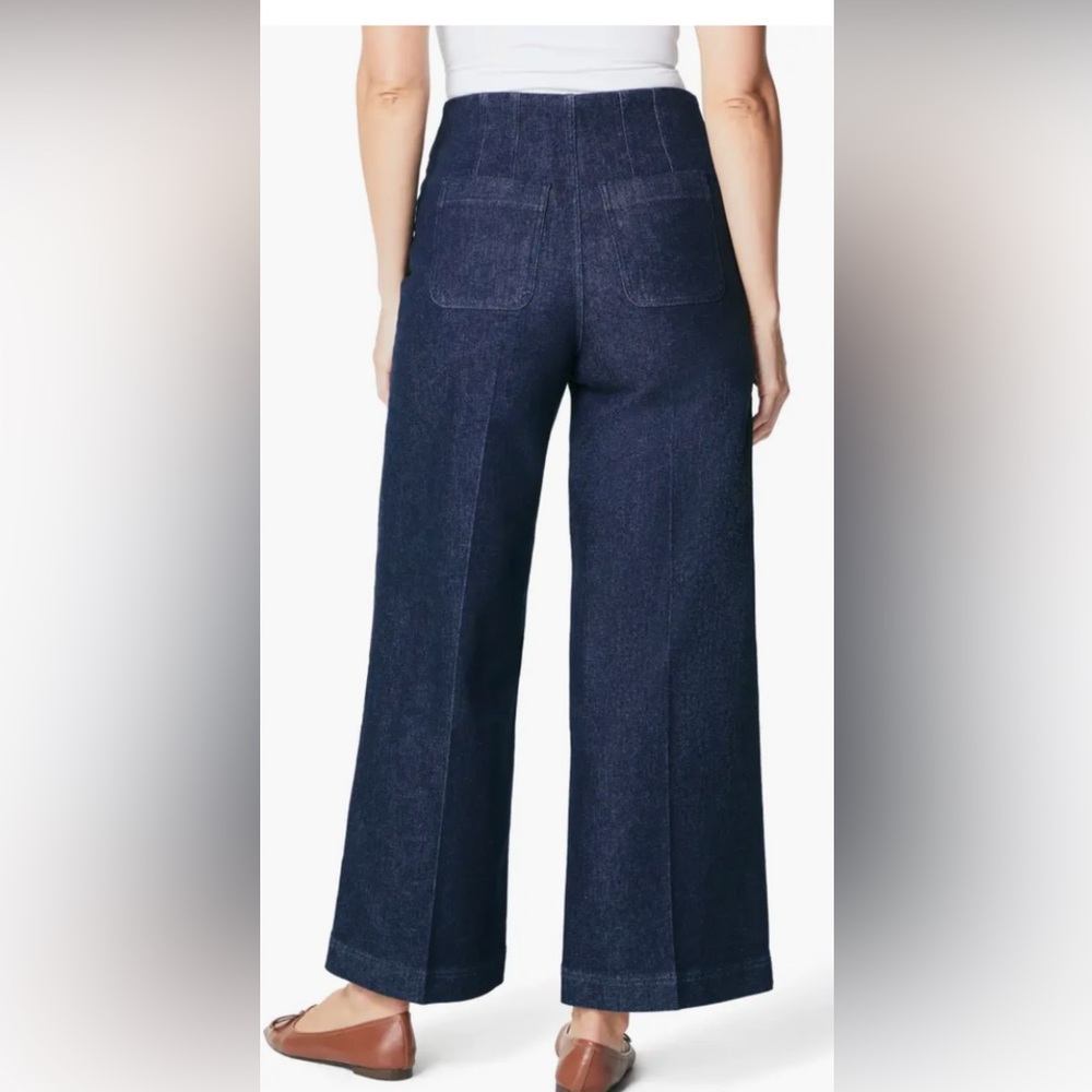 Spanx Zero Waistband Crop Wide Leg Jeans size M - Picture 3 of 7